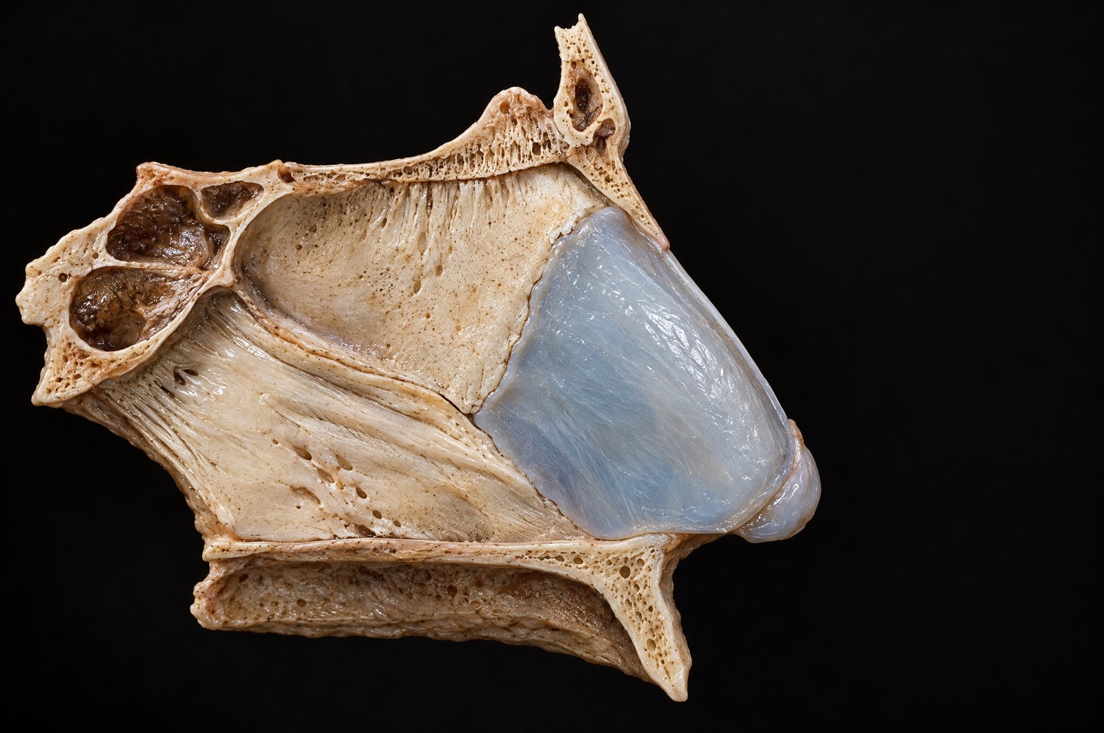 The septum, cartilage and bone